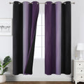Estelartextiler Estelar Textiler Black and Purple Ombre Blackout Curtains for Bedroom, Full Room Darkening Grommet Curtains for Living Room…