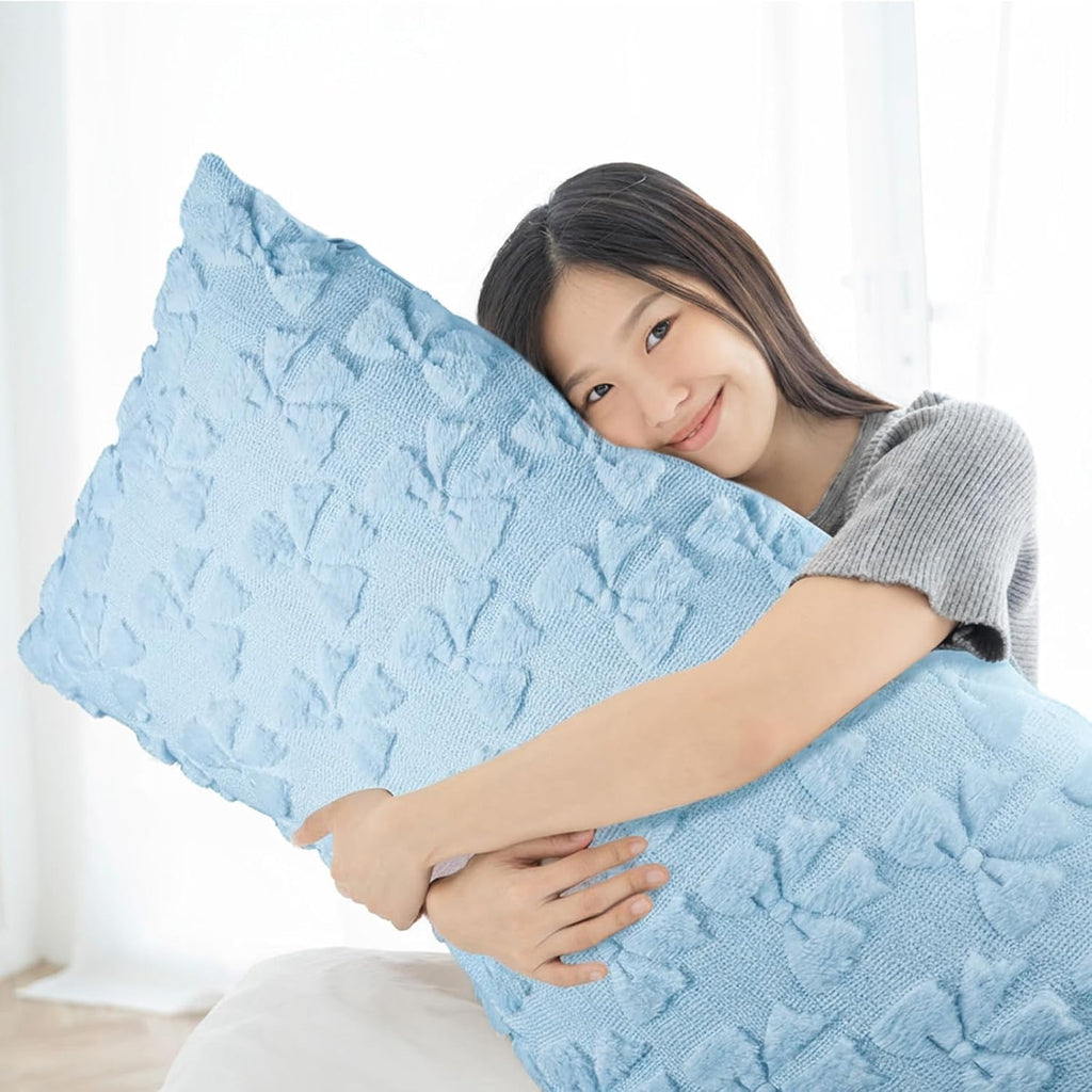 SmoothNovelty Blue Bow Body Pillow Cover 20 x 54 Inches Coquette Long Body Pillowcase with Zipper Closure Coquette Room Decor Cute Faux…