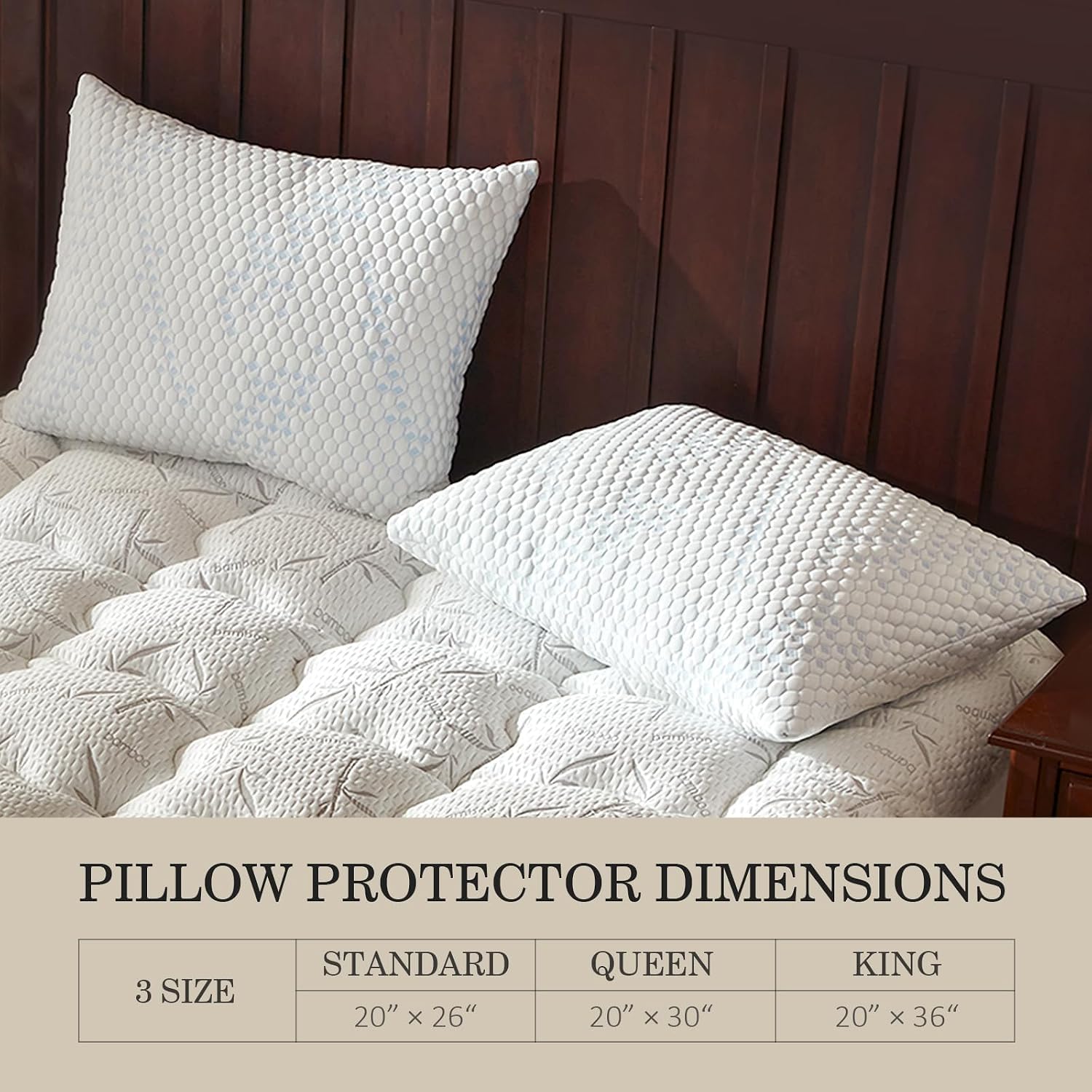 Pillow Protectors (2 Pack) Queen, Waterproof Pillowcase with Zipper, Breathable, Soft Pillow Cover for Better Sleep, Machine Washable