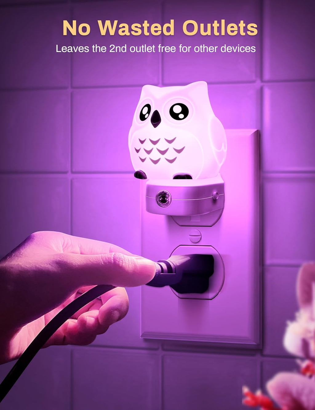DORESshop Owl Night Lights Plug Into Wall [2 Pack], Cute Night Light for Kids, 8-Color LED Night Light, Nightlight with Dusk to Dawn…