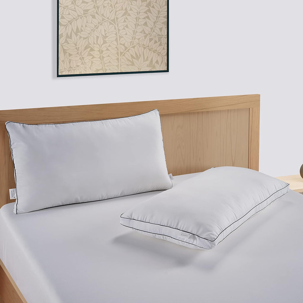 LaneLinen LANE LINEN Bed Pillows Standard Size Set of 4-20"x26" Medium Firm Down Alternative Pillows for Sleeping, Hotel Quality Back Stoma…