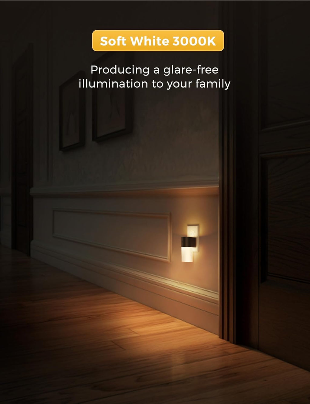 L LOHAS LED Night Lights Plug into Wall, Modern Night Light with Dusk to Dawn Sensor, Soft White 3000K, 0-100LM Dimmable Night Light for…