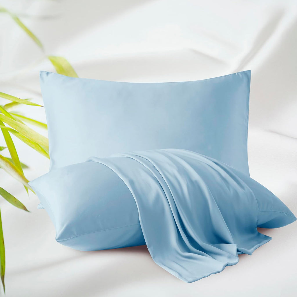 4-Pack Bamboo Viscose Zippered Pillow Cases Standard Size, 400 Thread Count Cooling Pillow Protectors for Hot Sleepers, Luxurious Hotel…