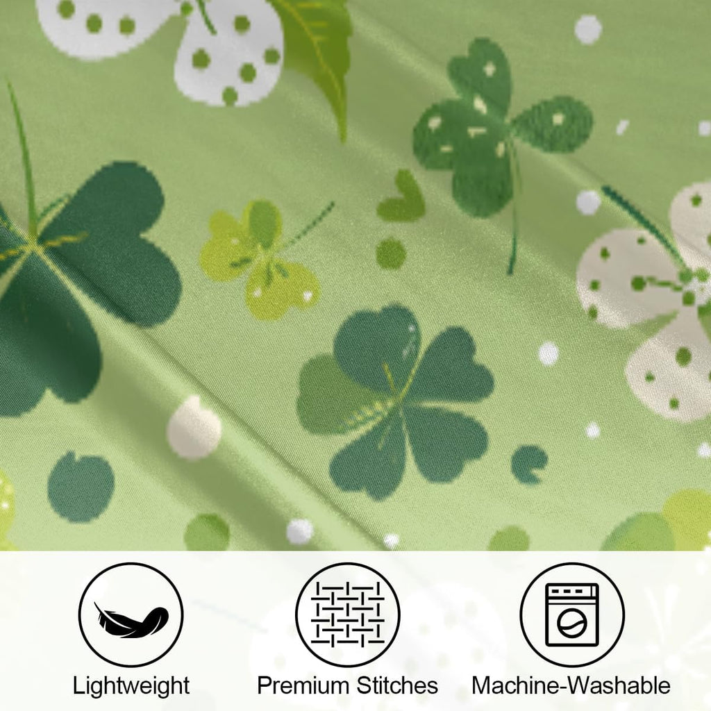 Green St. Patrick's Shamrock Satin Pillowcase for Hair and Skin Soft Silk Pillow Cases with Envelope Closure Cooling Pillow Case Slip…
