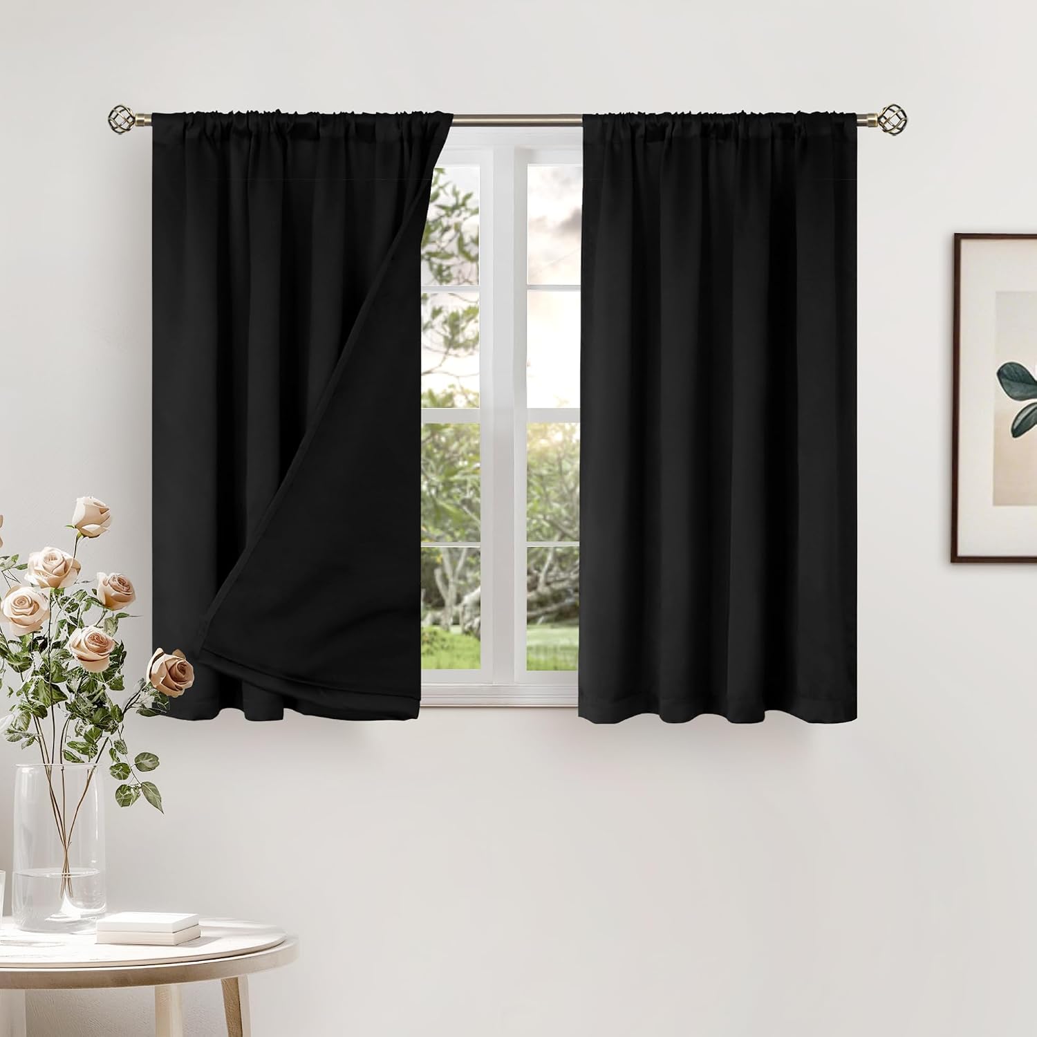 BGment Short Blackout Curtains for Small Window 40 Inch Long, Thermal Insulated Full Room Darkening Bedroom Curtains Soundproof Privacy…