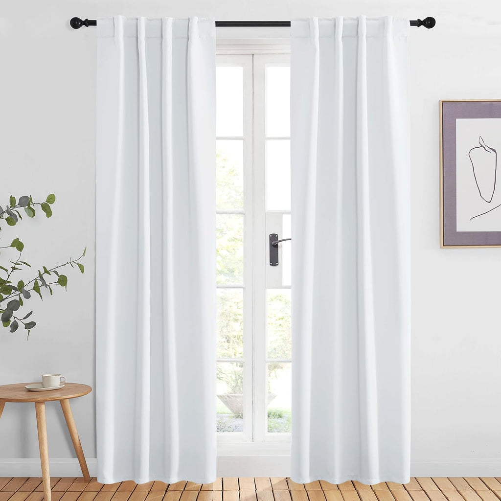 Nicetown Living Room Darkening Curtains - (Cloud Grey Color) W34 x L84, Set of 2, Home Decor Room Darkening Thermal Insulated Drapery Panel…