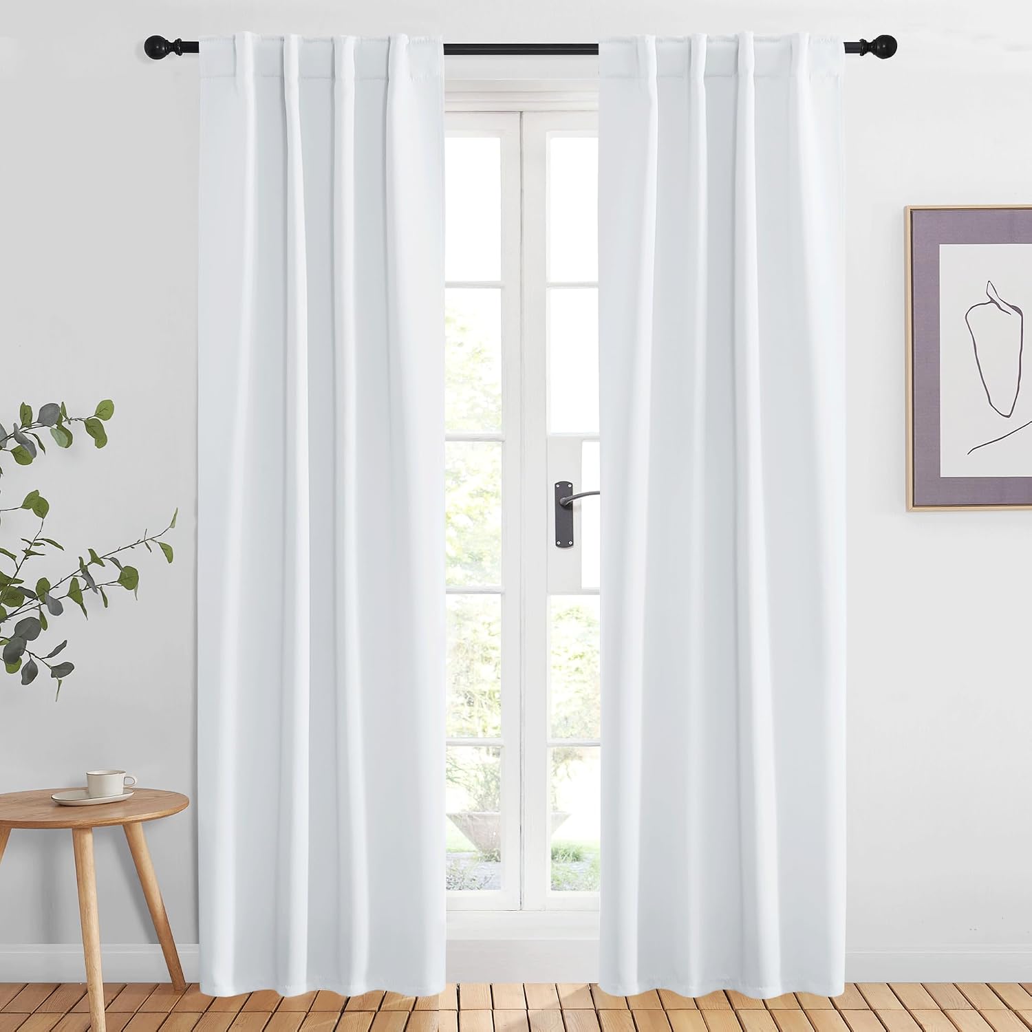 Nicetown Living Room Darkening Curtains - (Cloud Grey Color) W34 x L84, Set of 2, Home Decor Room Darkening Thermal Insulated Drapery Panel…