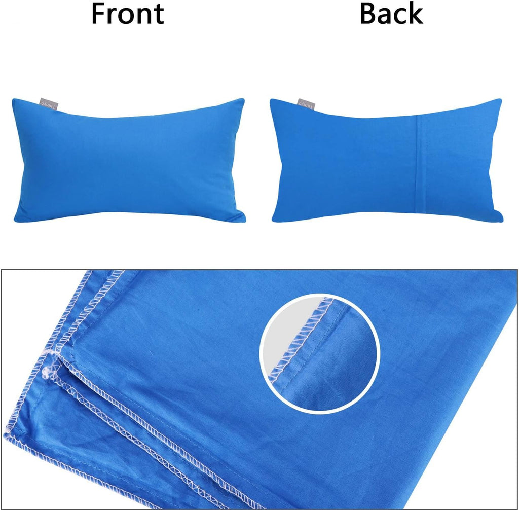 Thmyo 4-Pack 100% Cotton Lumbar Comfortable Solid Decorative Throw Pillow Case, Rectangle Cushion Cover Pillowcase Sublimation Blank Pillow…