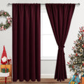 Jiuzhen Christmas Blackout Curtains for Bedroom - Thermal Insulated Room Darkening Noise Reducing, 70 x 84 Inch Length Curtains for Living…