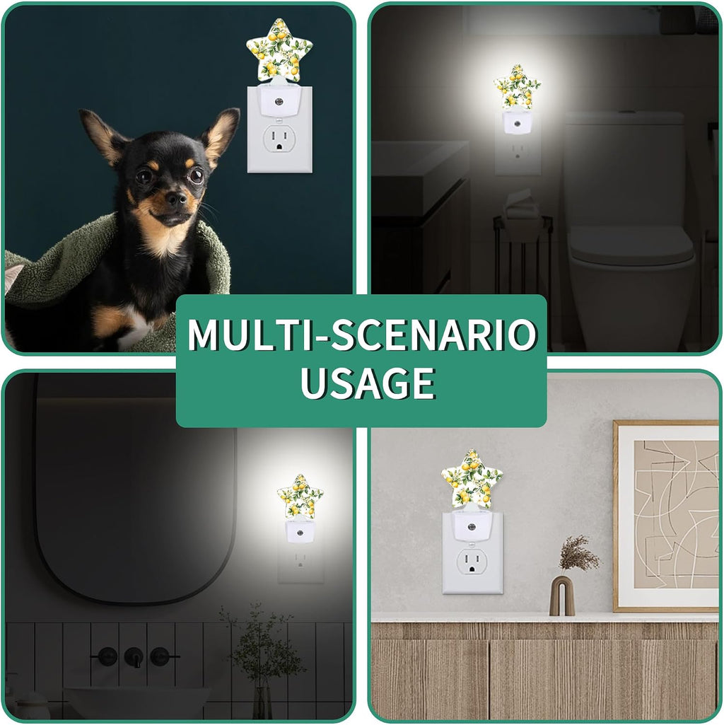 Lemon Tree Star Night Light Plug in, Decorative Night Light for Kids Room Nursery Bedroom, Soft Glow Sensor Lamp for Hallway Bathroom…