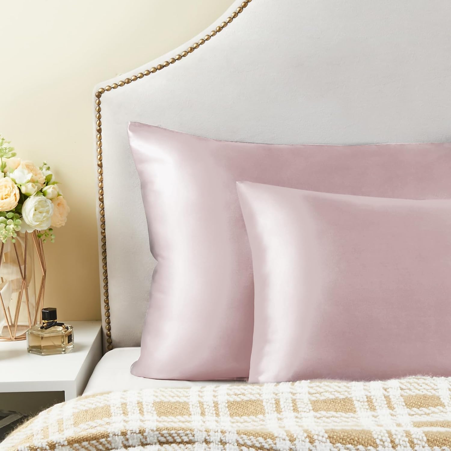 Bedelite Satin Pillowcase for Hair and Skin, Super Soft and Cooling Similar to Silk Pillow Cases 2 Pack with Envelope Closure, Gift for Wom…