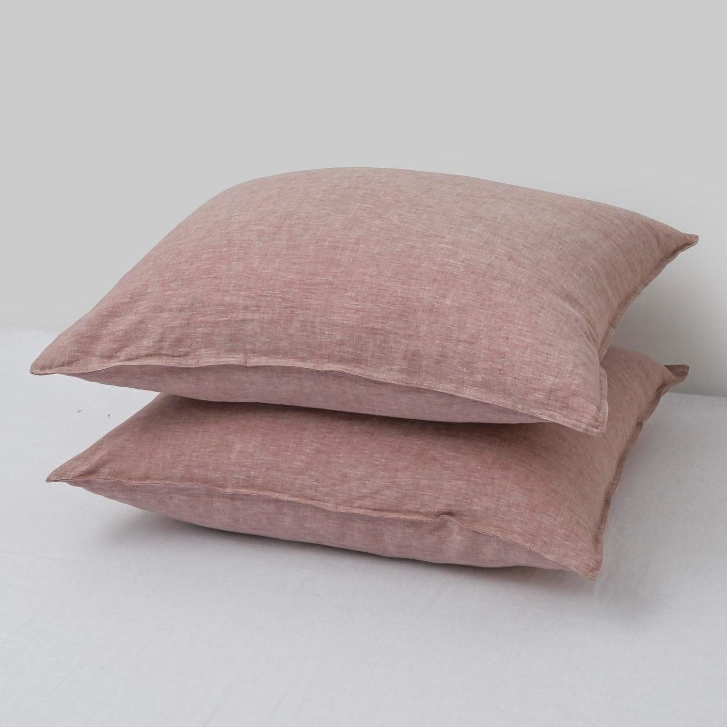 Chuffed Linen Pillow Cases 2 Pack 100% Linen Standard Pillowcases, Breathable and Cooling Washed Pillow Shams with Zipper Closure, 20x26 In…