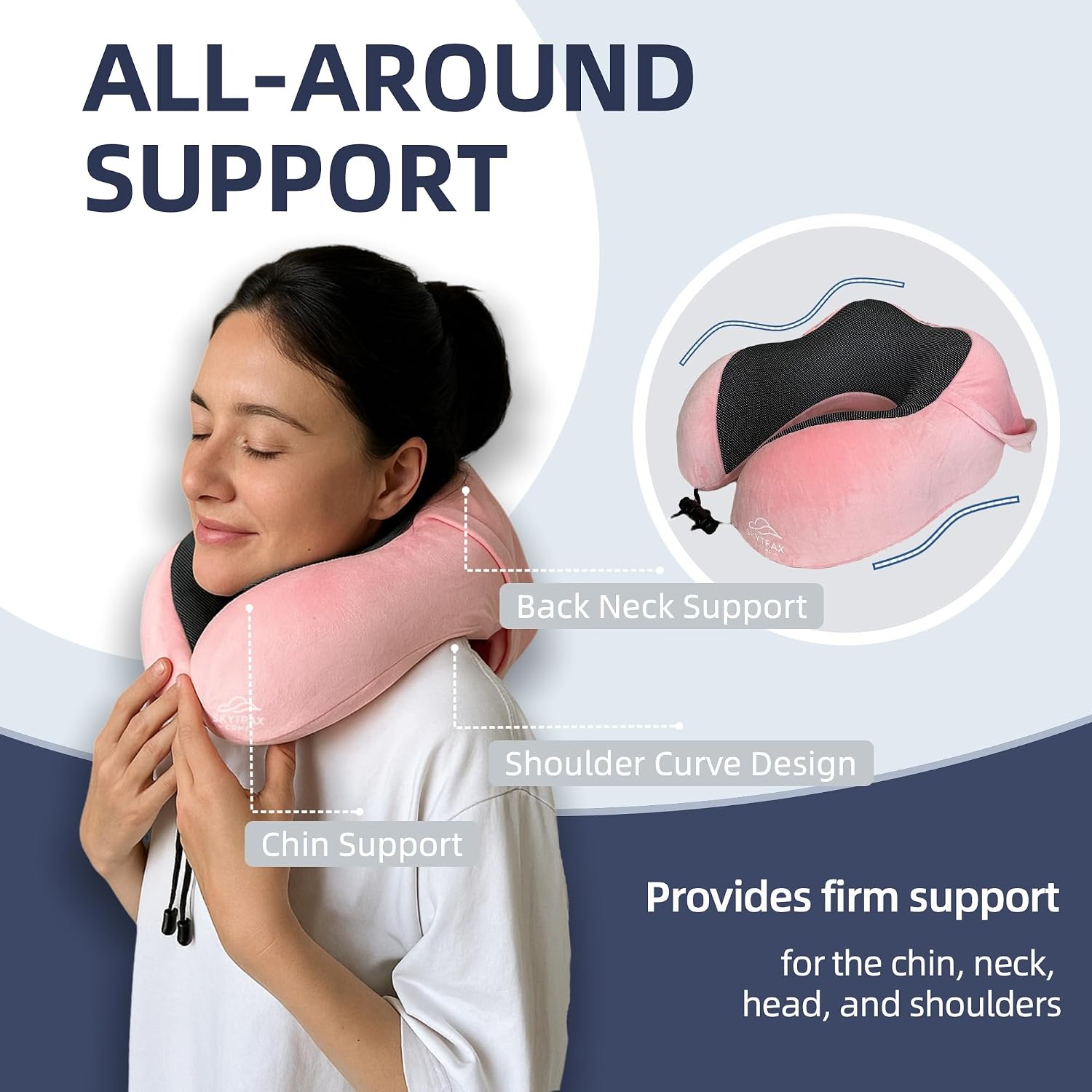 Travel Pillow with Extra Large Hood for Airplane Long Flights Privacy and Comfort Memory Foam with Velvet Cover for Road Trip Head&Neck…