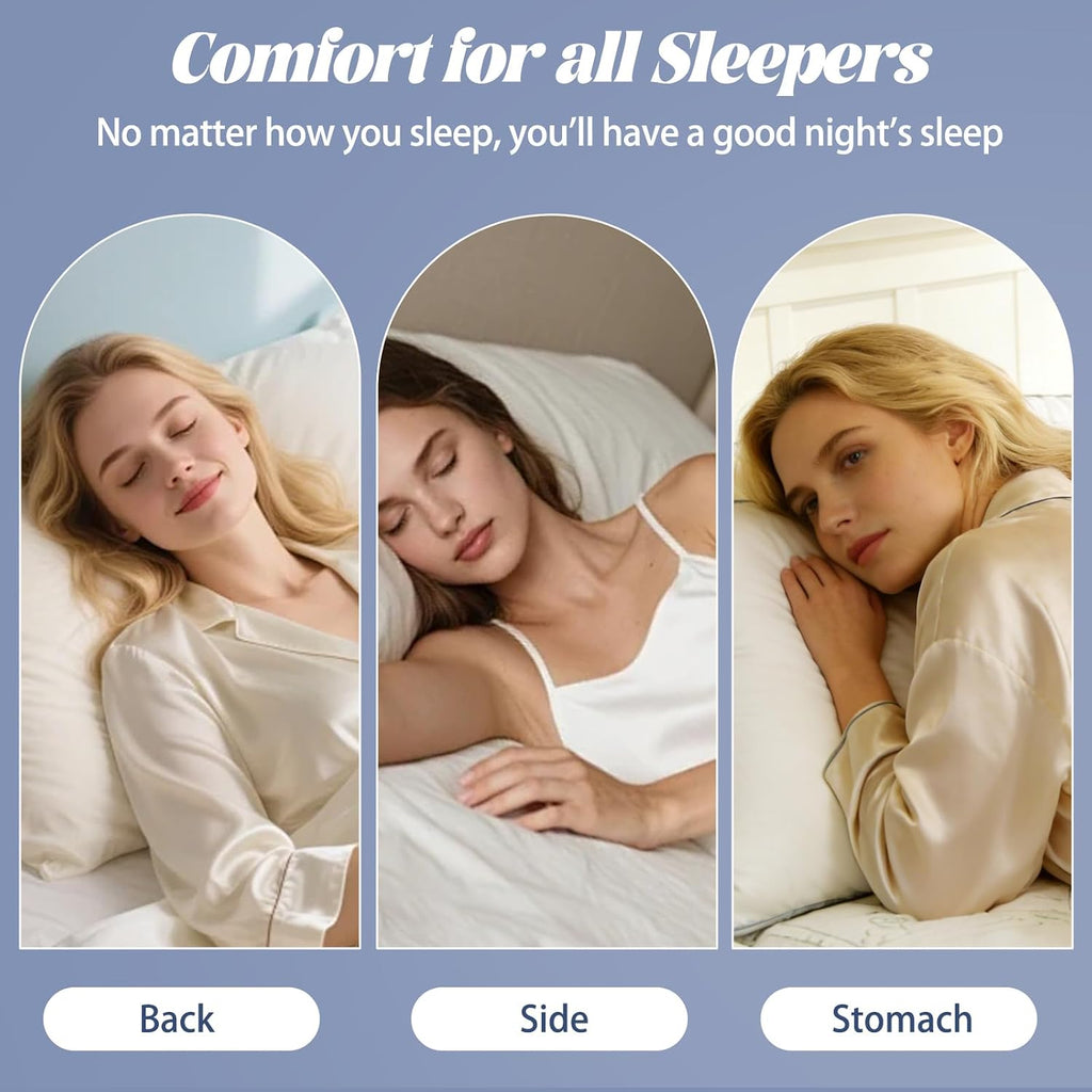 Luxury Goose Feather Down Pillow Standard Size Set of 2, Premium 3-Chamber Bed Pillows for Deep Sleep,900+ Fill Power,400 Count Cotton…