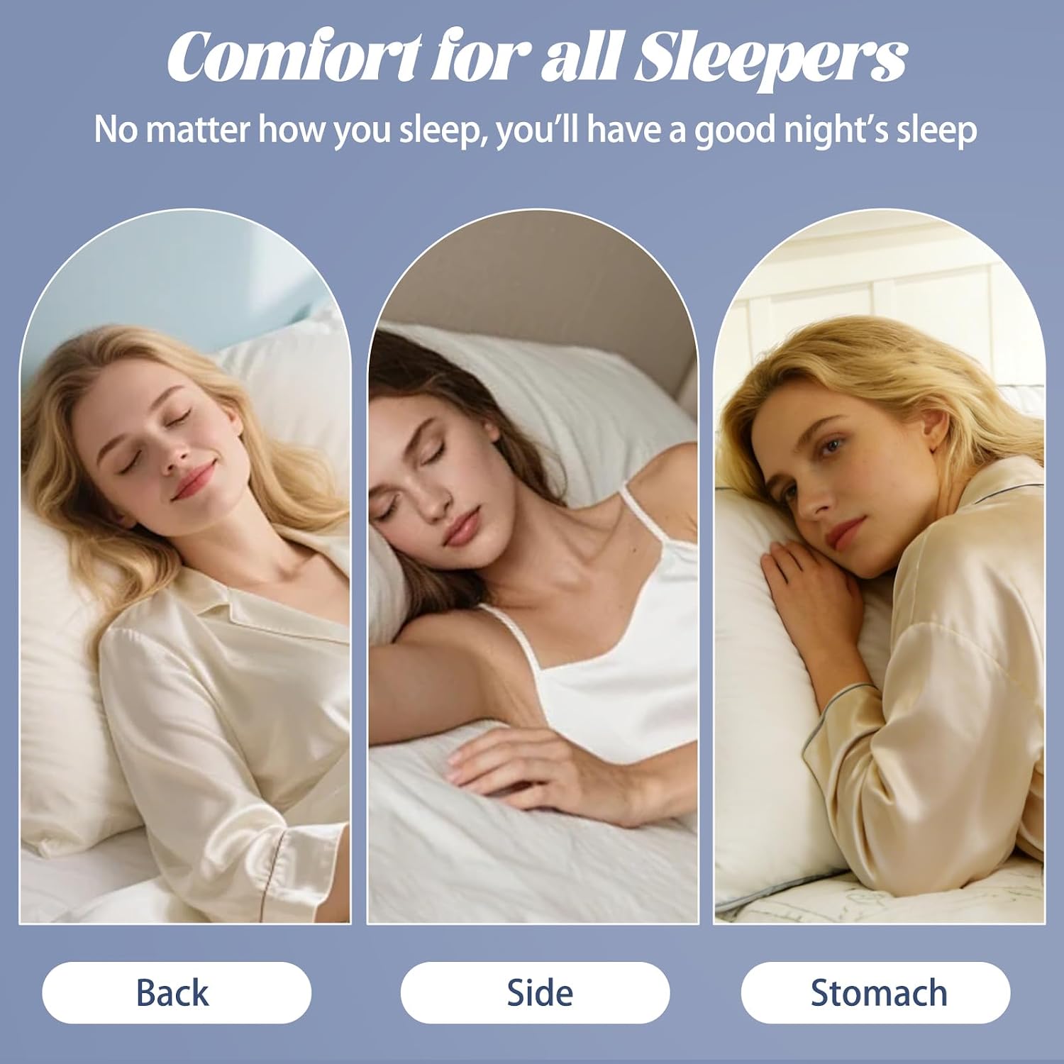 Luxury Goose Feather Down Pillow Standard Size Set of 2, Premium 3-Chamber Bed Pillows for Deep Sleep,900+ Fill Power,400 Count Cotton…