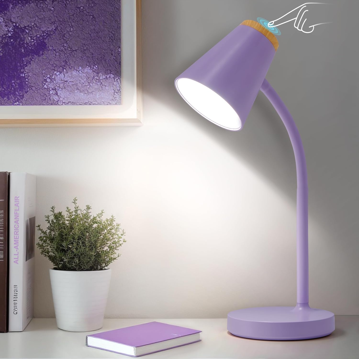WelcometoEJIAXIN EJIAXIN Desk Lamps for Home Office - Small LED Desk Lamp Touch Dimmable Reading Light for College Dorm Room - Adjustable F…