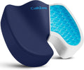 CushZone Office Chair Seat Cushion, Cooling Gel Enhanced Memory Foam Cushion for Long Sitting - Back, Sciatica, Coccyx, Tailbone Pillow - f…