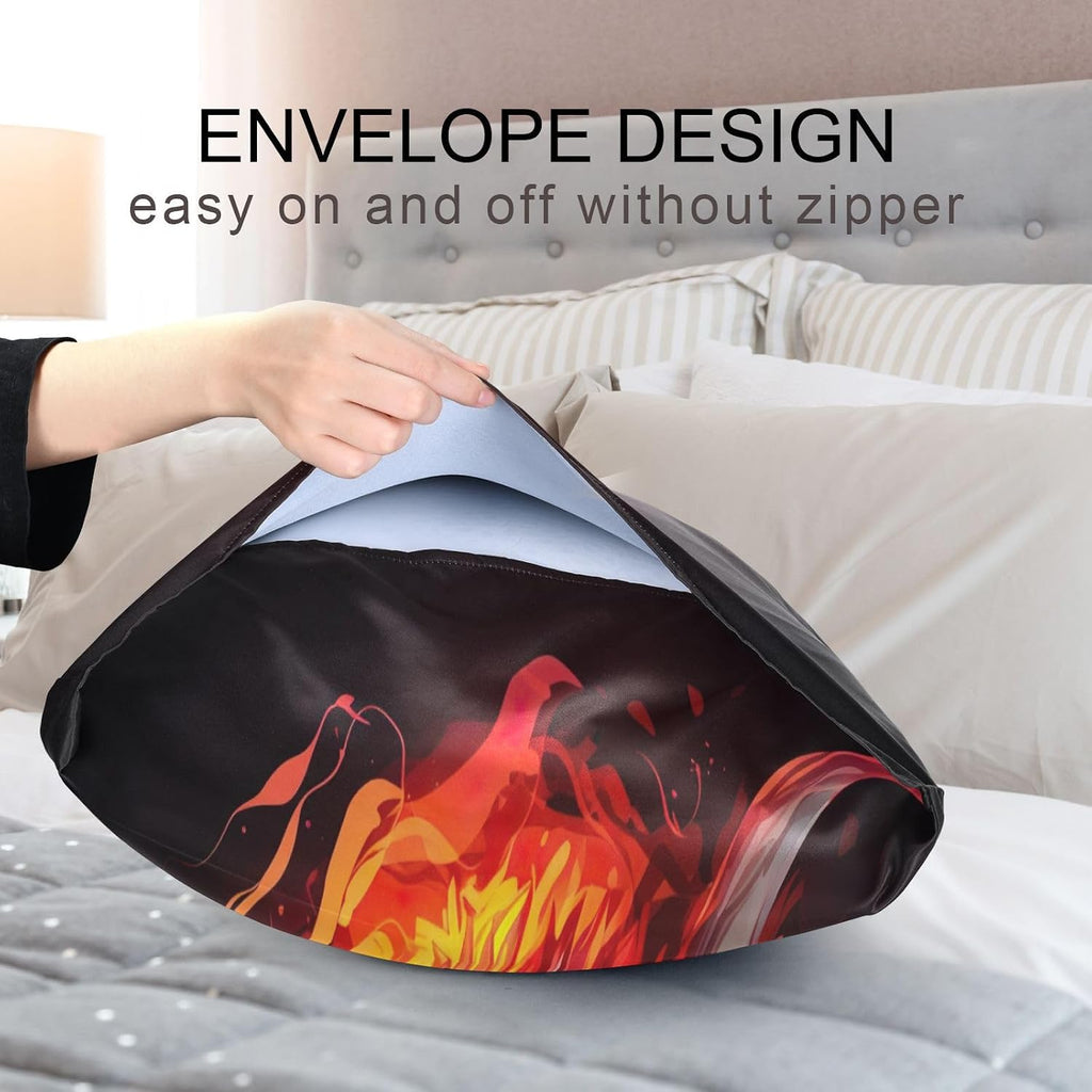 Dragon Fire Pillow Covers Silk Pillowcase for Hair and Skin Soft Breathable Smooth Cooling Satin Pillowcase Standard Size Pillow Case for…