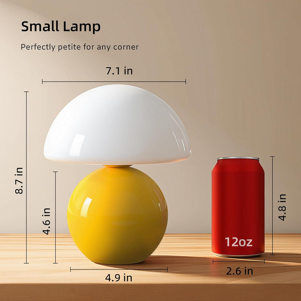 Dawnwake Mushroom Lamp Desk Lamp for Bedroom, Table Bedside Small Lamps for Living Room, Mushroom Decor Cute Mini Modern Mid Century Lamps…
