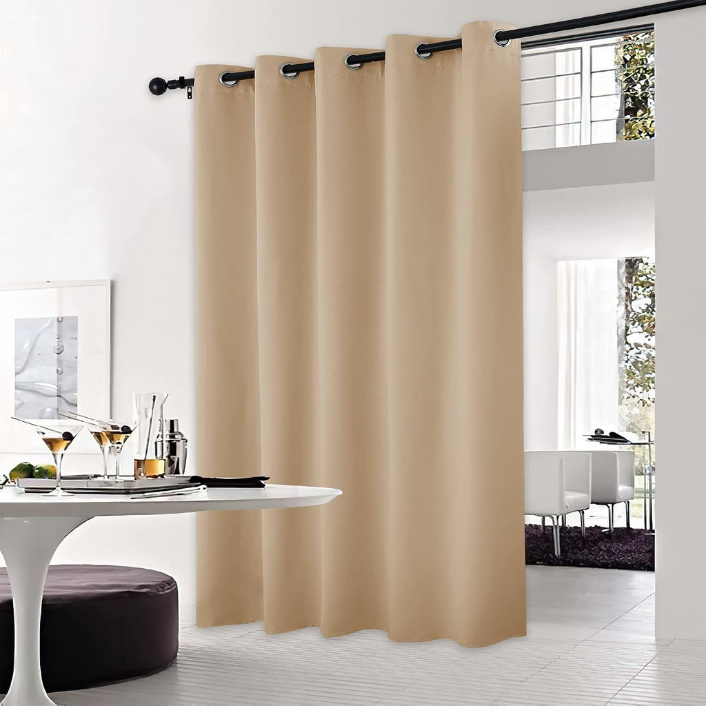 NICETOWN Sliding Door Blinds Window Treatment, Blackout Patio Door Curtain Panels, Privacy Thermal Drape for Department (Biscotti Beige…