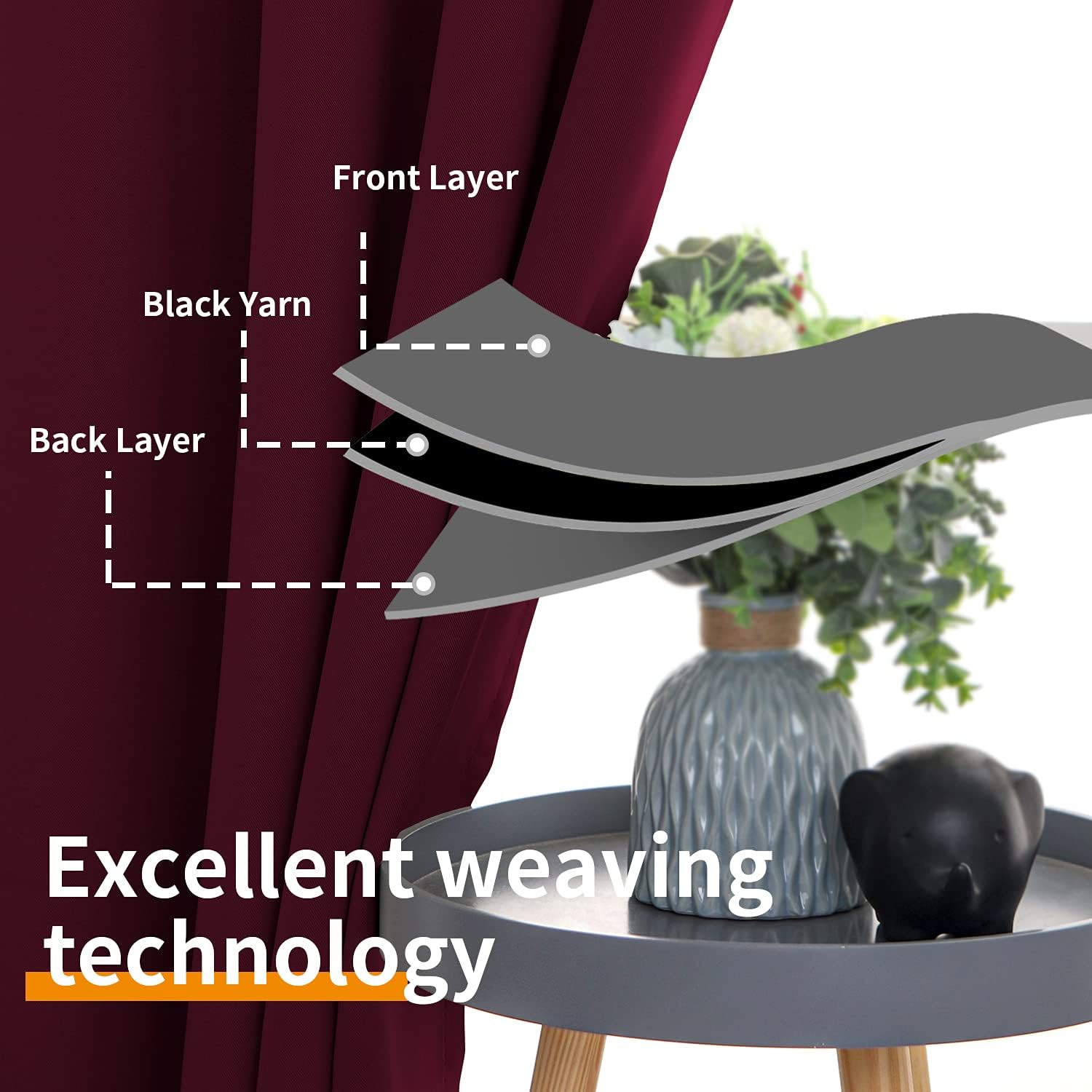 YoungsTex Burgundy Blackout Curtains 72 Inches Long for Bedroom 2 Panels - Thermal Insulated Drapes with Grommet Room Darkening Privacy Chr…