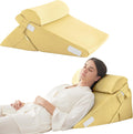 Bedluxe Adjustable 3pcs Bed Wedge Pillow Set, Memory Foam Wedge Pillows Post Surgery for Back, Neck, Leg, Pillow Wedge for Sleeping, Sitti…