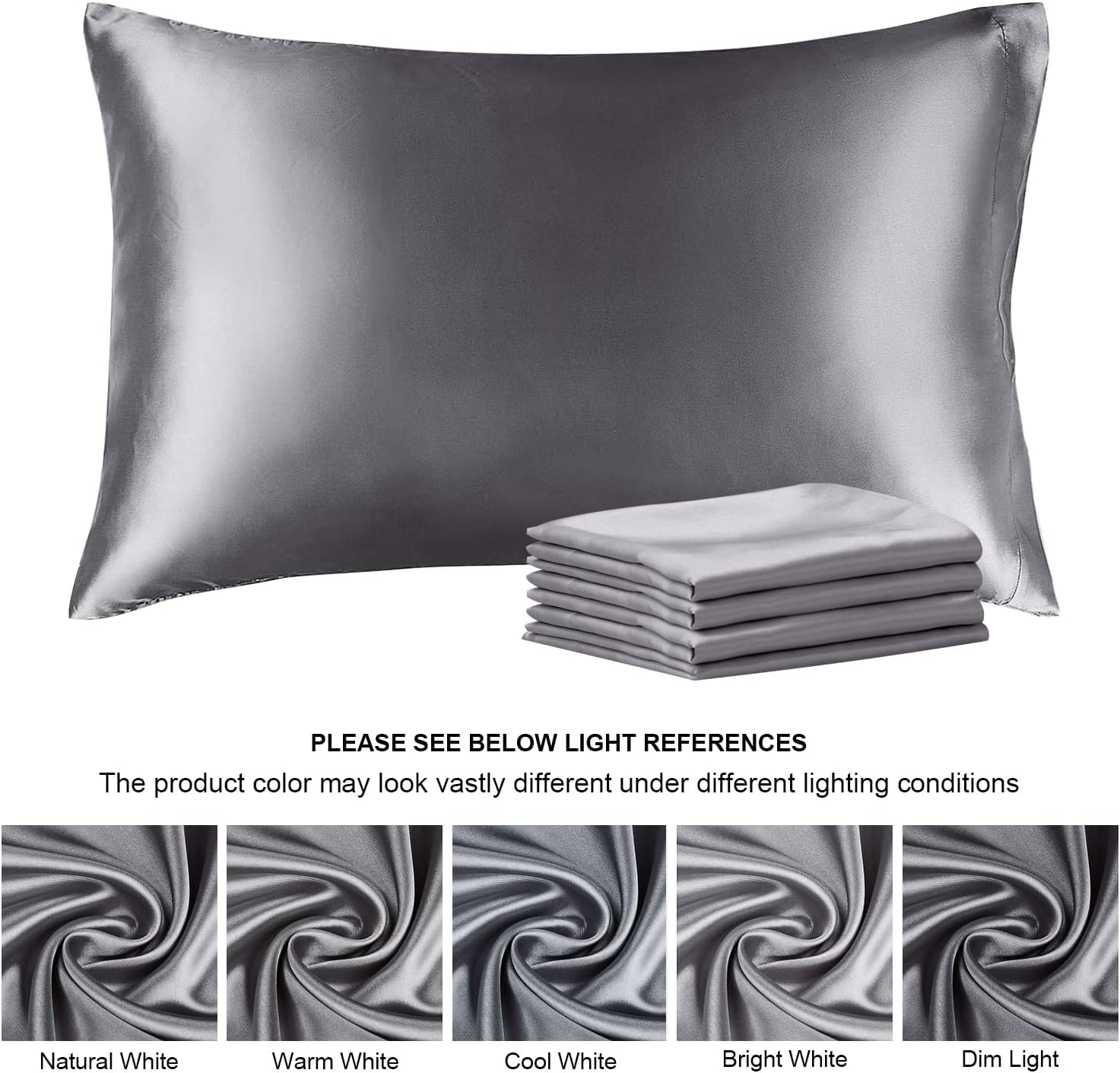 Bedelite Satin Pillowcase for Hair and Skin, Super Soft Similar to Silk Pillow Cases 4 Pack with Envelope Closure, Cooling Pillowcases for…