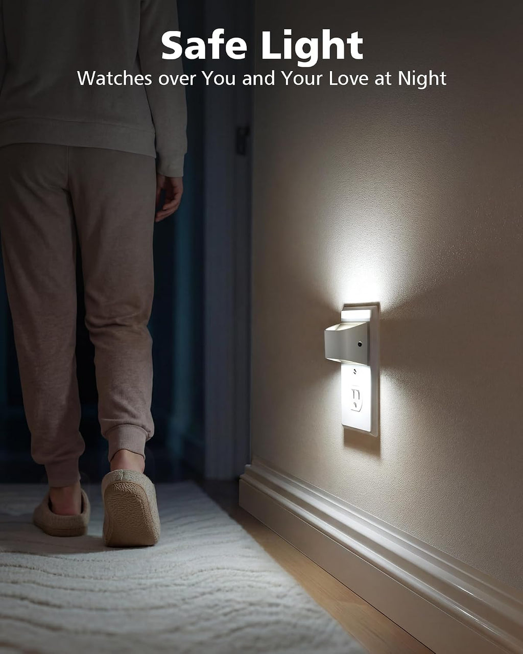 VOLISUN LED Night Light Cool White, 4 Pack Up and Down Night Lights Plug into Wall with Dusk to Dawn Light Sensor, 6000K Nightlight for…