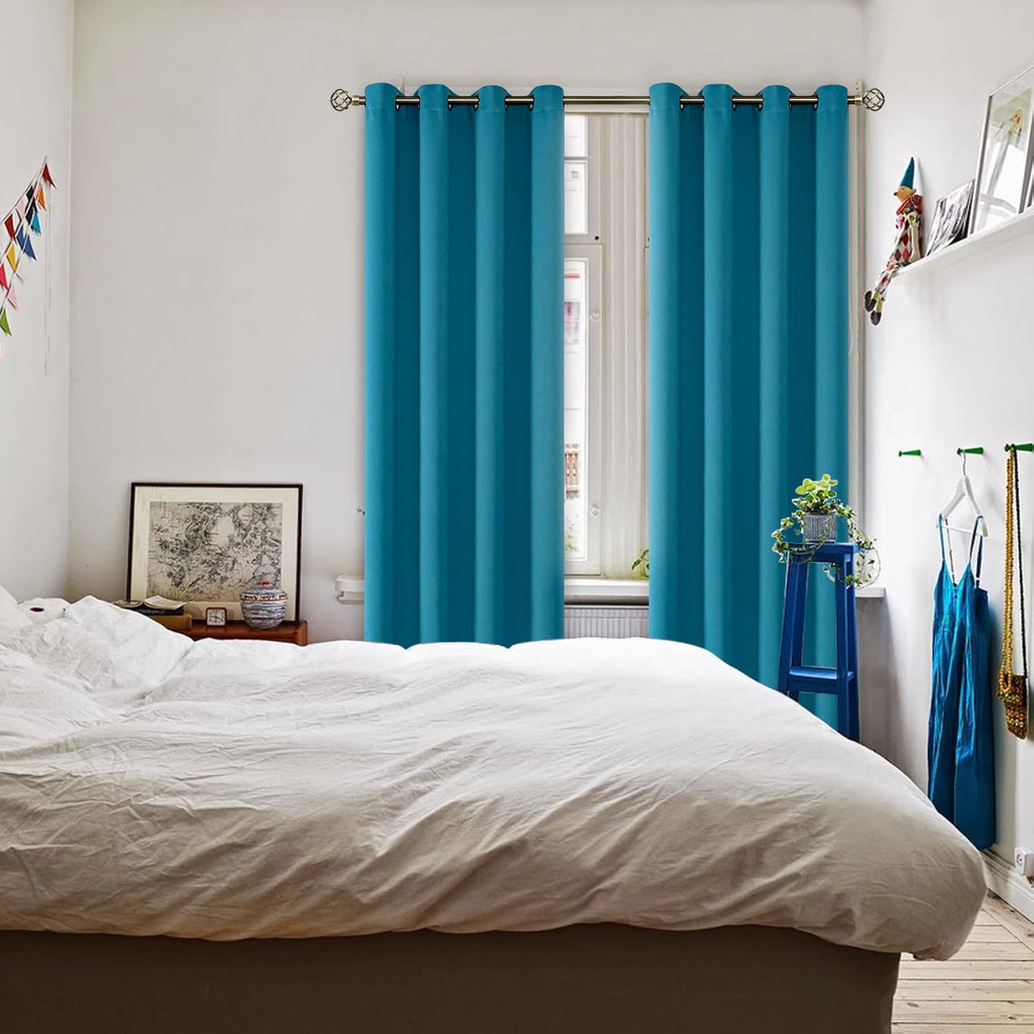 BGment Blackout Curtains - Grommet Thermal Insulated Room Darkening Bedroom and Living Room Curtains, Set of 2 Panels (52 x 120 Inch, Peaco…