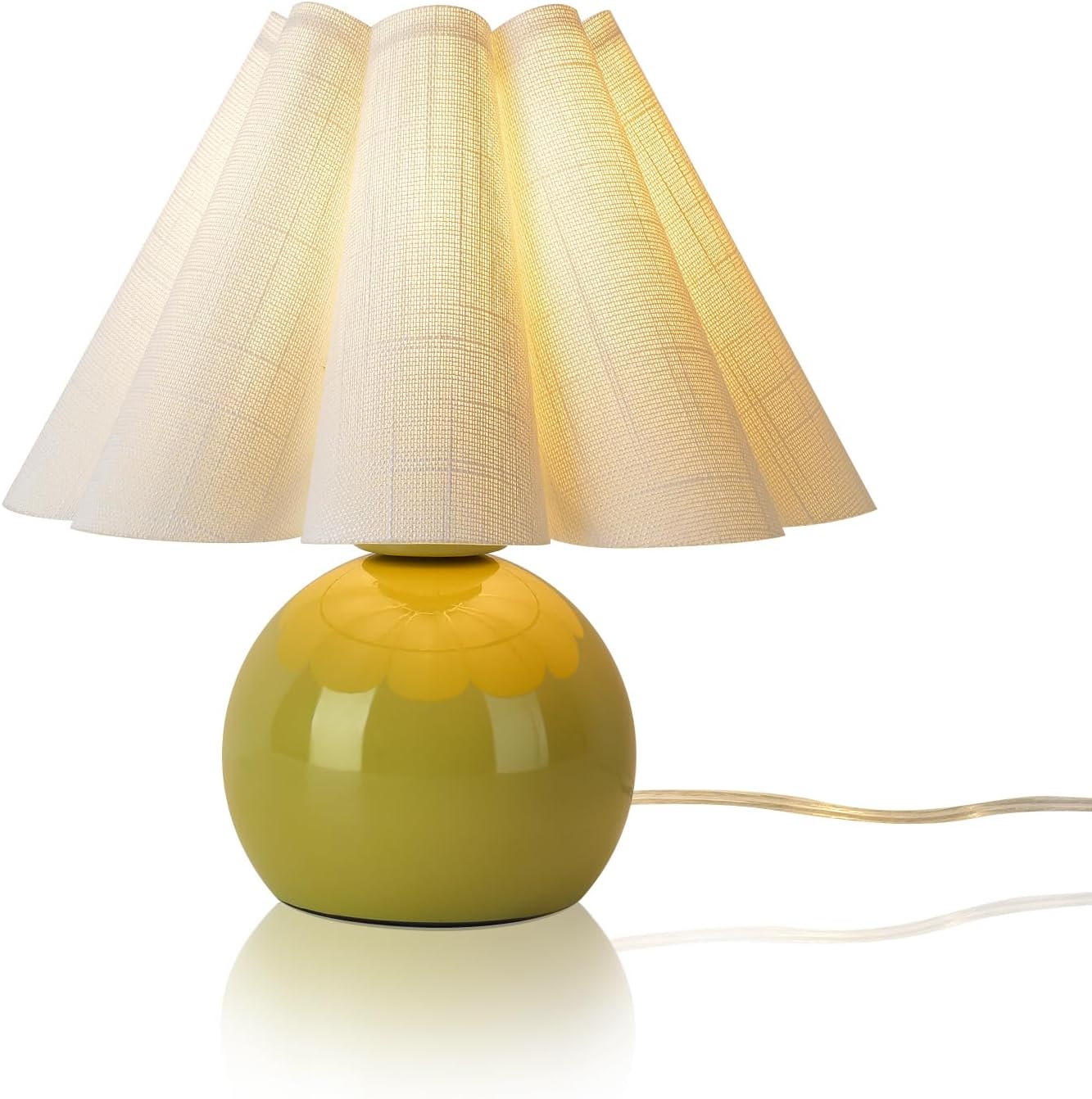 Ziqqeelam Green Small Bedside Mini Table Lamp for Bedroom, Cute Bedroom Lamps for Nightstand, Cute Mini Table Lamps for Small Spaces with…