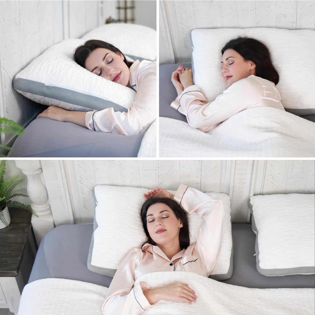 ACCURATEX Pillows King Size Set of 2, Rayon Derived from Bamboo Removable Cover, Shredded Memory Foam Pillow with Down Alternative Fill…