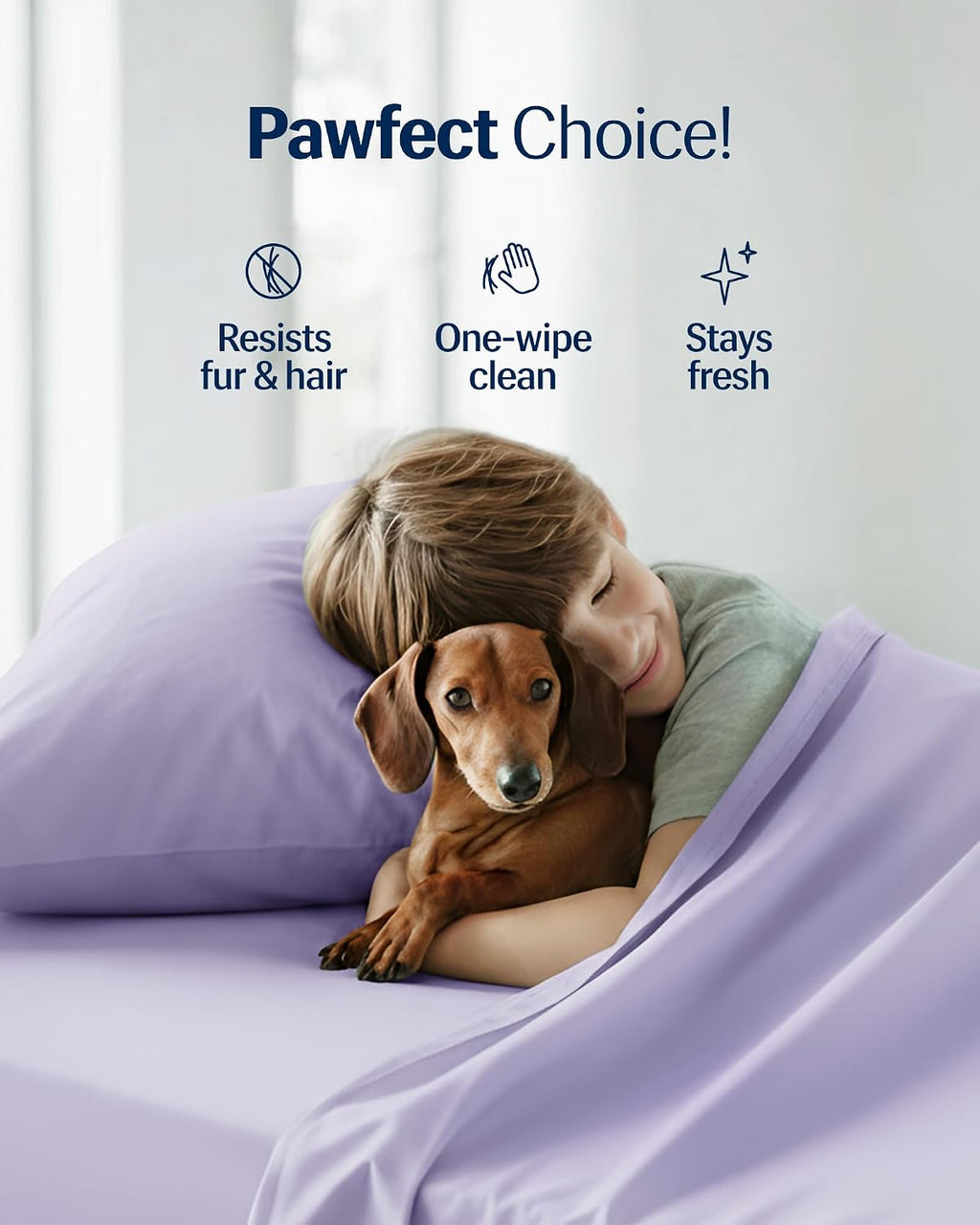Rest ® Evercool®+ Starter Sheet Set, CaliKing, Lavender, Breathable Bed Sheet for Hot Sleeper and Night Sweats, with Pillowcases, Ionic+ Se…