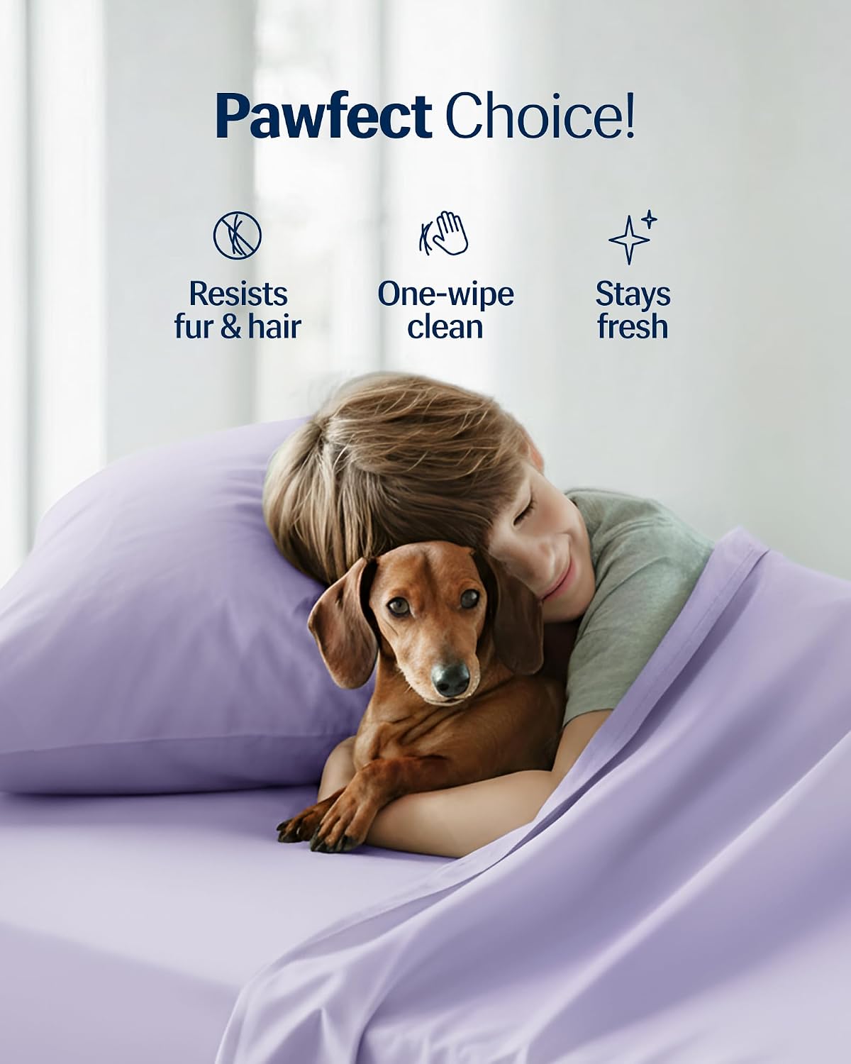 Rest ® Evercool®+ Starter Sheet Set, CaliKing, Lavender, Breathable Bed Sheet for Hot Sleeper and Night Sweats, with Pillowcases, Ionic+ Se…
