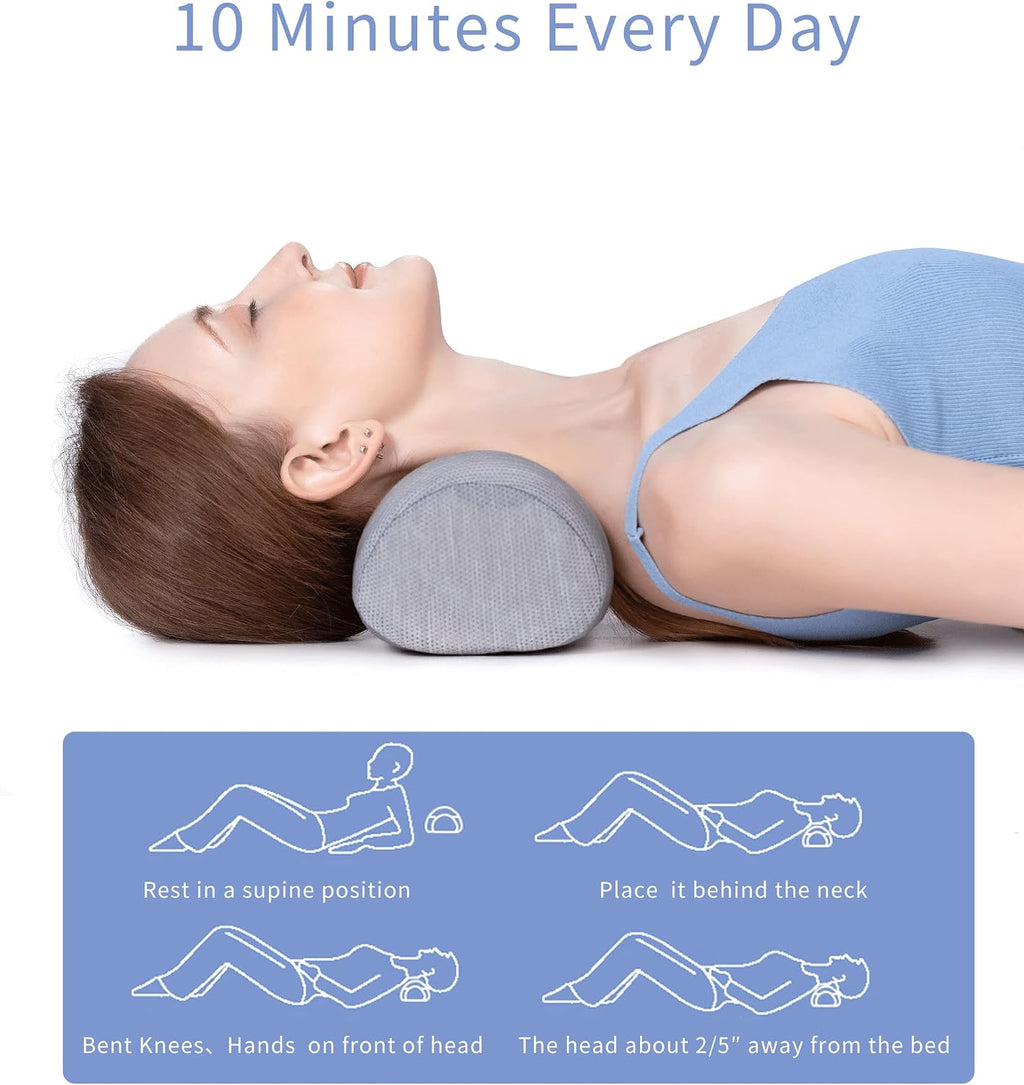 cervicalpillow Bespilow Small Neck Roll Pillow, Say Goodbye to Neck Pain, Cervical Memory Foam Pillow for Tension Muscle Relief, Contour Sup…