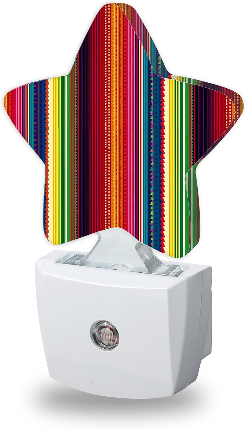 Mexico Stripes Night Light for Kids, Retro Colorful Stripes Night Lights Plug Into Wall, Lightweight Dusk to Dawn Light Sensor Warm…
