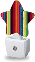 Mexico Stripes Night Light for Kids, Retro Colorful Stripes Night Lights Plug Into Wall, Lightweight Dusk to Dawn Light Sensor Warm…