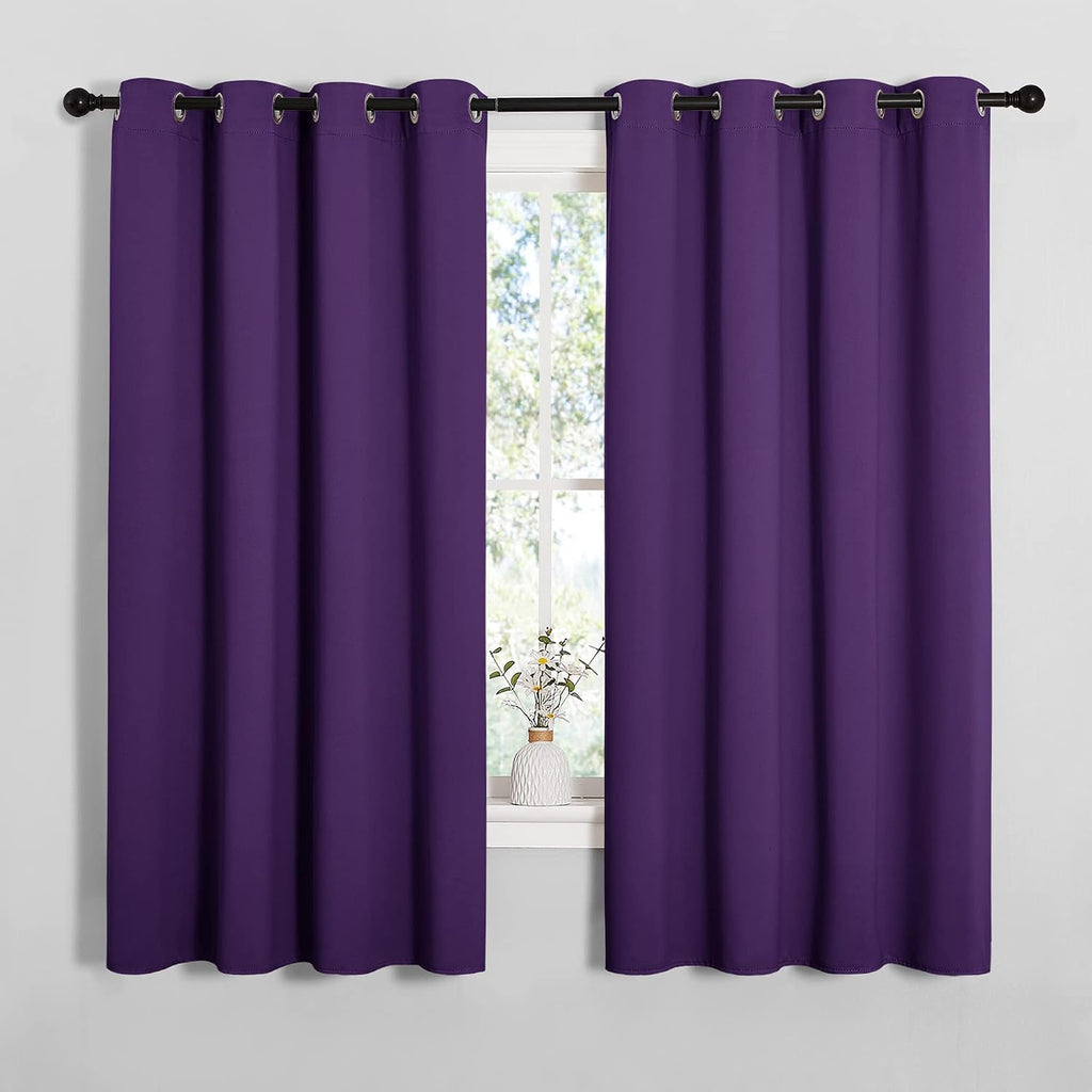 NICETOWN Thermal Insulated Blackout Draperies Curtains, Triple Weave Home Decoration Solid Ring Top Blackout Drape Panels for Bedroom…