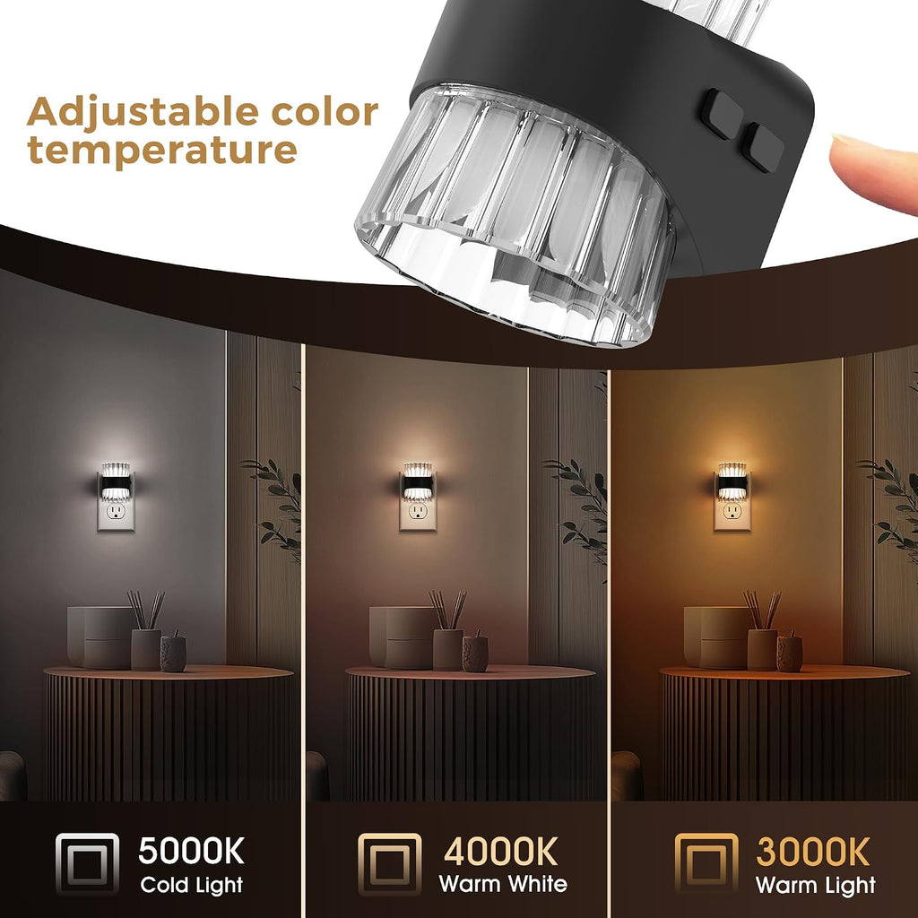 Llohasled L LOHAS LED Night Light, Modern Night Lights Plug into Wall,2 Pack 3000K/4000k/5000K Adjustable Color Temperature Night Light, Dim…