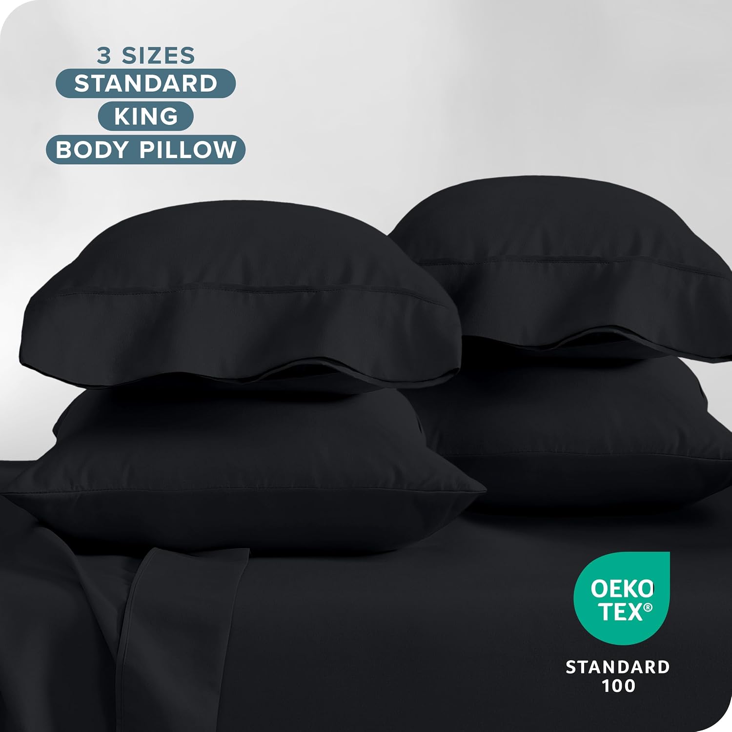 BareHome Bare Home 4 Pillowcases - 1800 Ultra-Soft Collection - Bulk Pack - Double Brushed - Hypoallergenic - Wrinkle Resistant - easy…