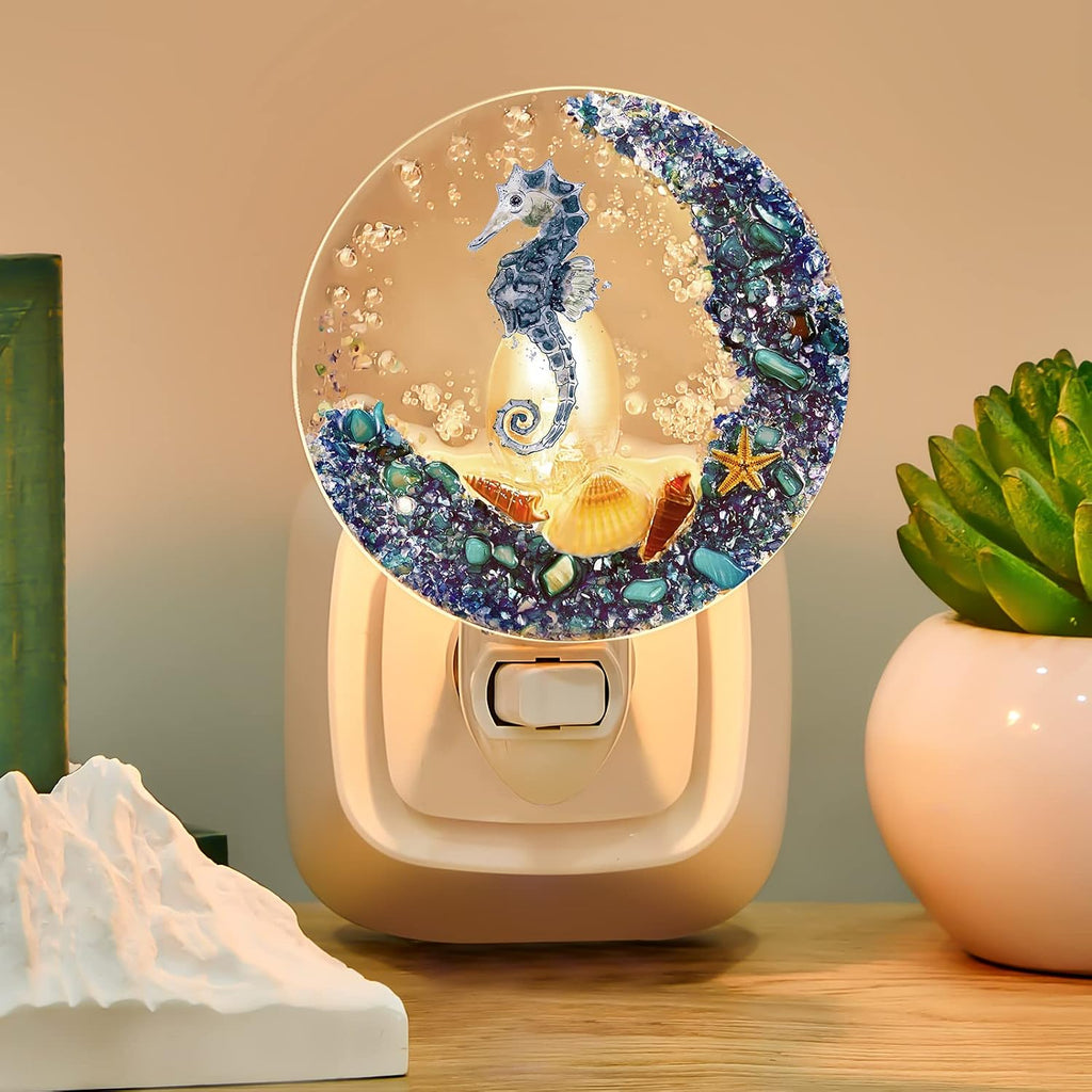 Hortsun Plug in Seashell Night Light Ocean Sea Animal Decorative Night Light Plug in Beach Lamps Vintage Ocean Lamps for Adult for Home…