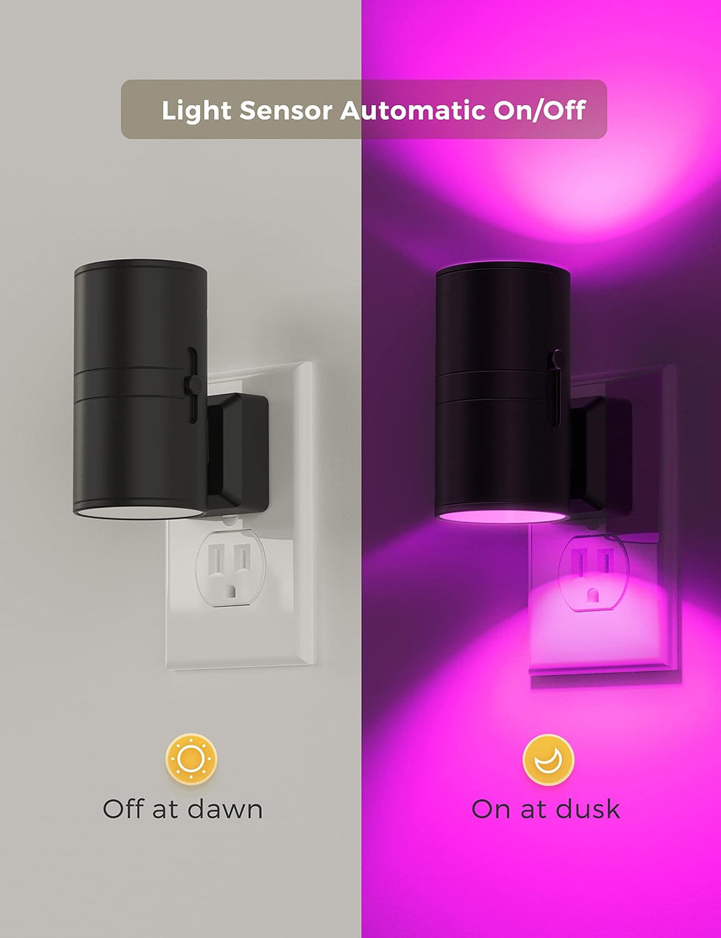 L LOHAS LED Night Light, Night Lights Plug into Wall, Color Changing Nightlight RGB with Light Sensor, Home Decor for Kids Gifts…