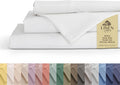 Linen Home 100% Cotton Percale Sheets King Size, White, Deep Pocket, 4 Pieces Set - 1 Flat, 1 Deep Pocket Fitted Sheet and 2 Pillowcases…