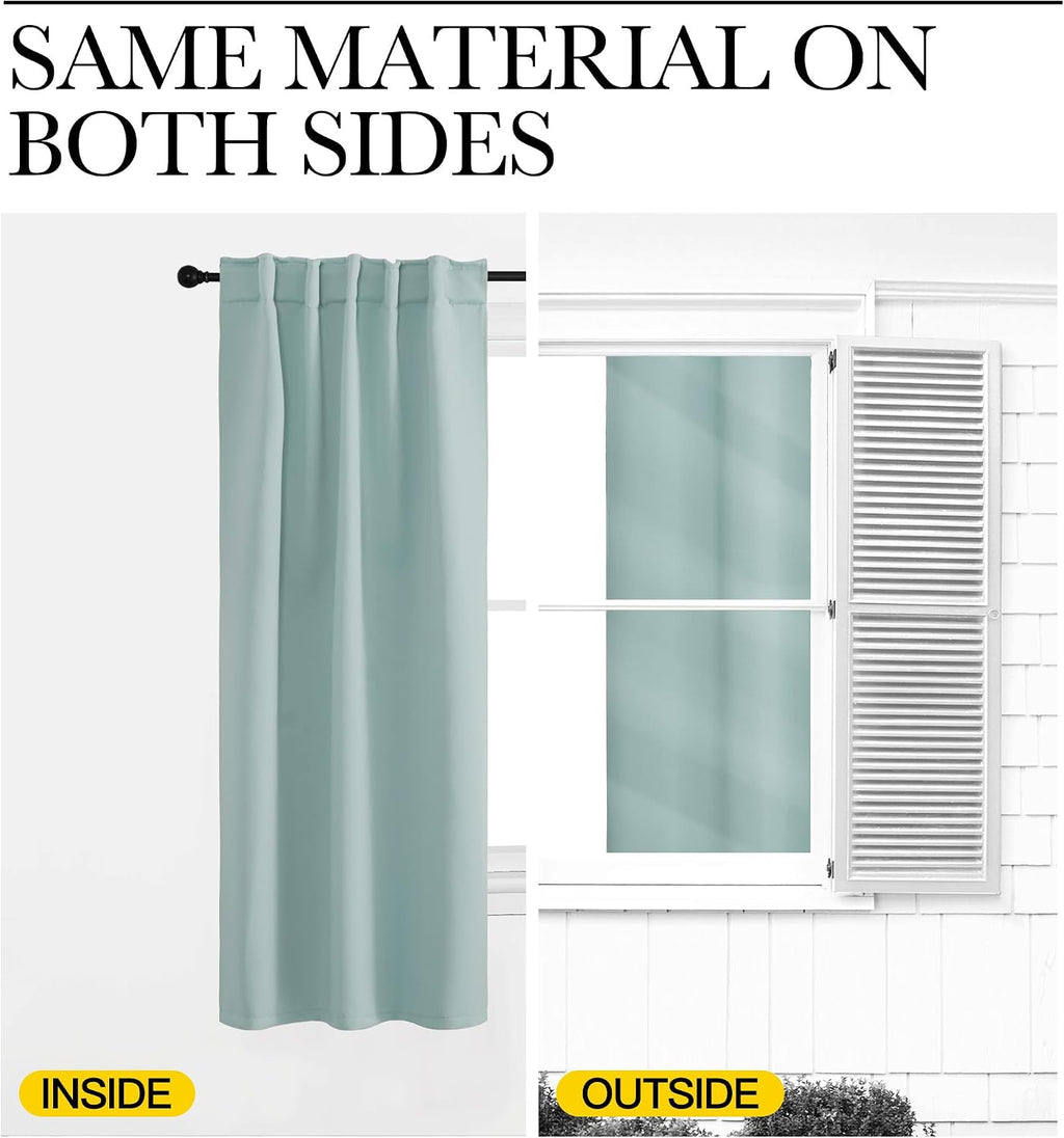 NICETOWN Window Treatment Blackout Curtains and Draperies - (Aqua Blue Color) 42x40 inch, 2 Panels, Room Darkening Blackout Panel Drapes…