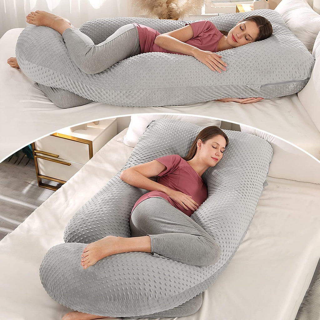 U-Shaped Full Body Pregnancy Pillow for Sleeping – 57" Maternity Pillow with Removable Cover, Support for Back, Legs, Belly & Hips…