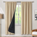 BGment 100% Blackout Curtains for Bedroom with Black Liner, Double Layer Full Room Darkening Noise Reducing Thermal Insulated Rod Pocket…