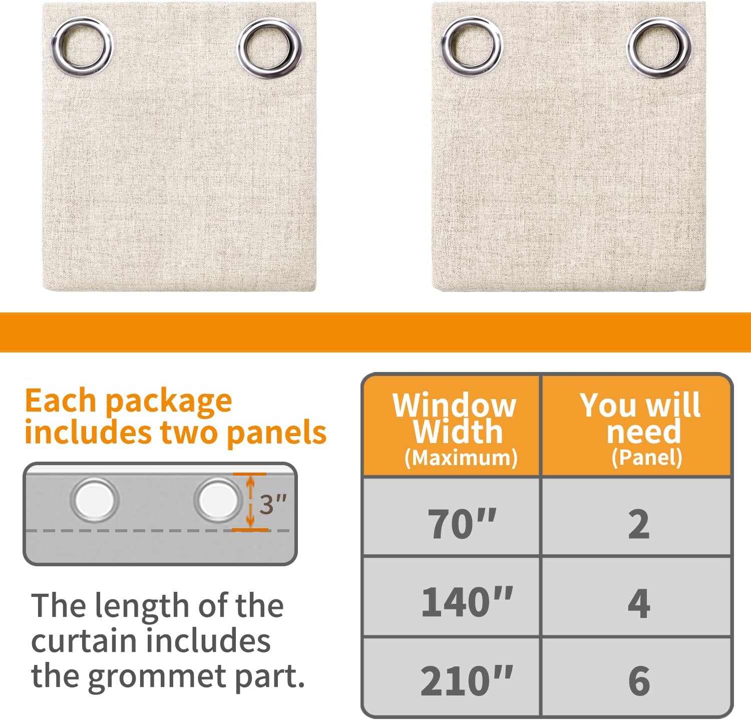 YoungsTex Linen Blackout Curtains 68 Inch Length for Bedroom, Full Light Blocking Window Drapes with Grommet Thermal Insulated for Living R…