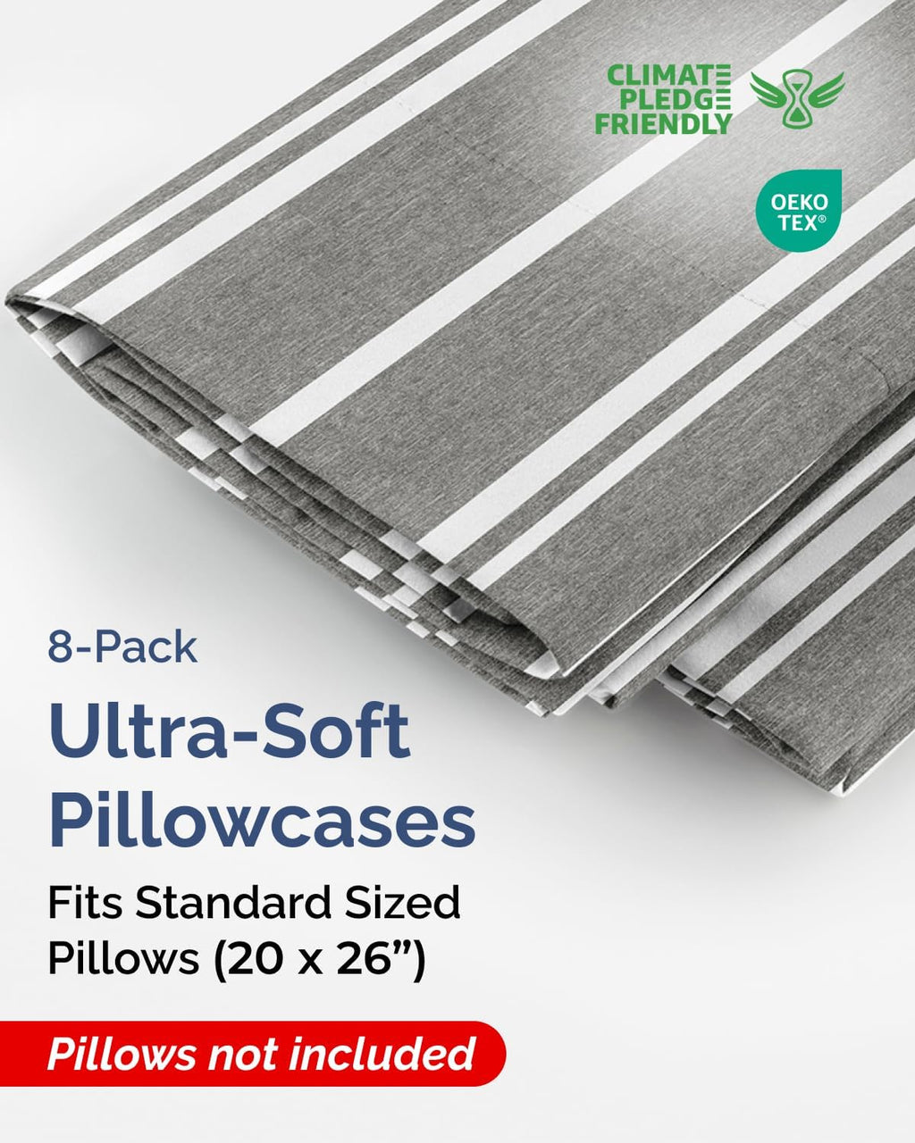 Standard Pillow Cases Set of 8 - Ultra Soft Hotel Quality Pillowcase Covers - Comfy & Wrinkle Free - Shrink & Fade Resistant - Machine…