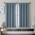 Simplebrand Ava Stone Blue Short Blackout Curtains for Bedroom 54 Inches Long 2 Panels Set, Solid Thermal Insulated, Energy Saving Window T…
