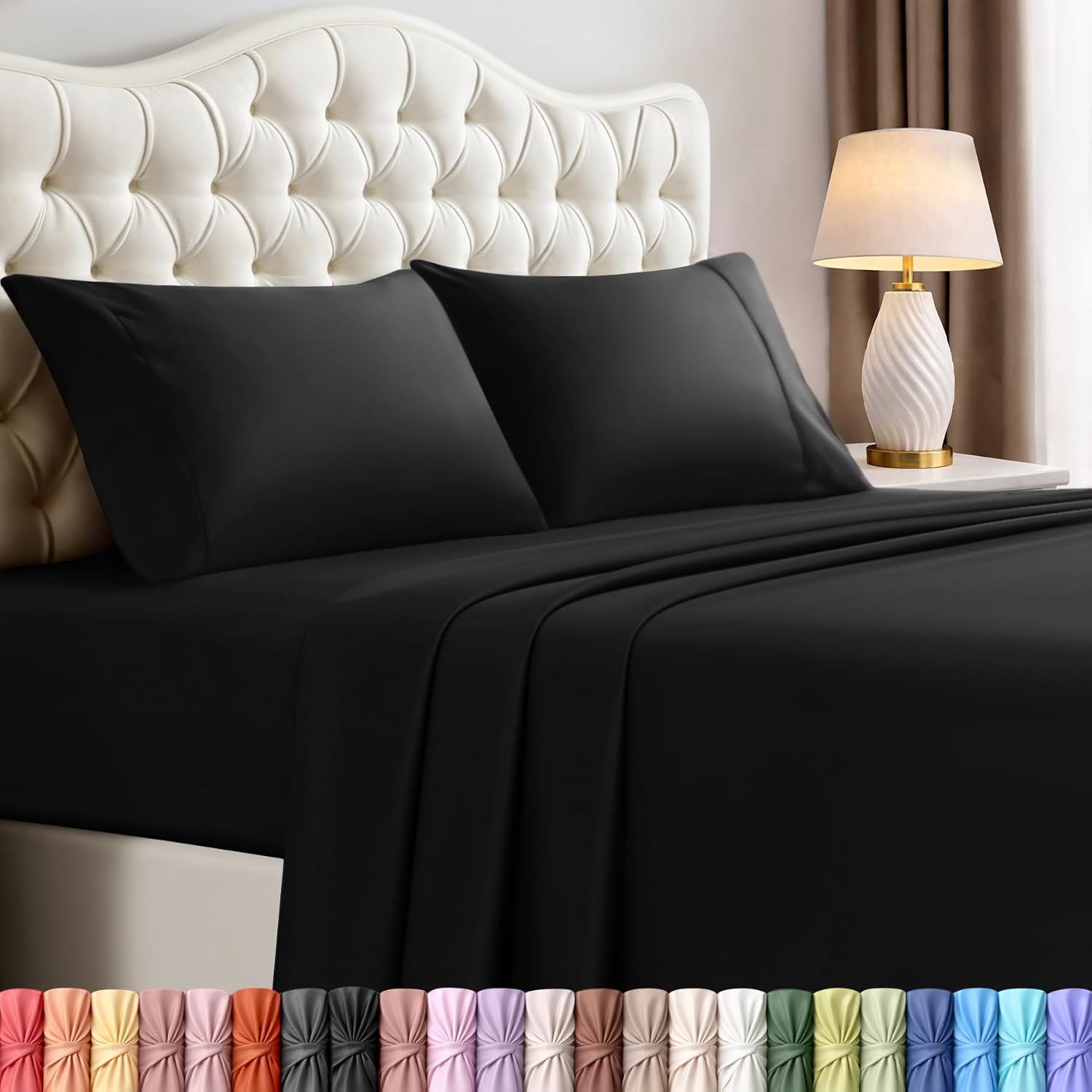Utopiabedding Utopia Bedding Queen Size Sheet Set – 4 Piece Bed Sheets, Soft and Breathable Microfiber, Includes 1 Fitted Sheet, 1 Flat She…