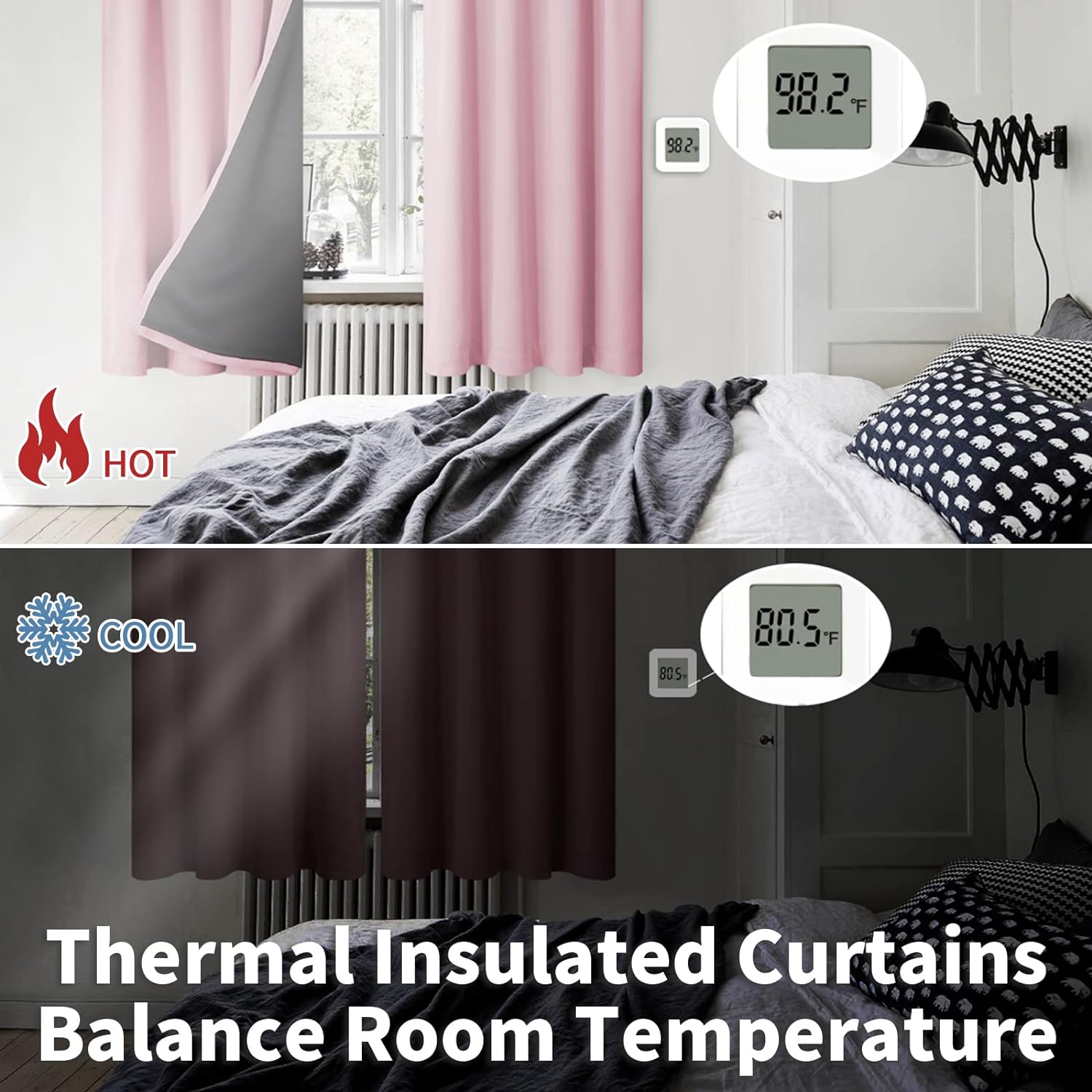 BGment Pink Short Blackout Curtains for Nursery 2 Panels Set, Kids Curtains Thermal Insulated and Noise Canceling Full Black Out Girls…